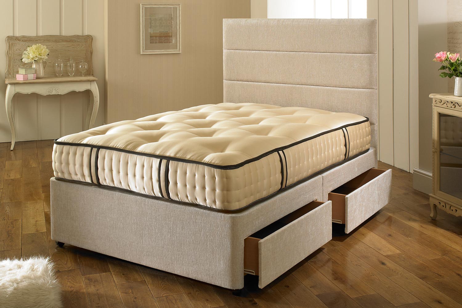 Joseph Sultan Pocket Spring Series 3000 Divan Bed-Small Double-2 Drawers Either Side