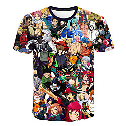Inspired by Naruto Uchiha Sasuke Anime Cartoon 100% Polyester 3D Harajuku Graphic Kawaii T-shirt For Men's / Women's Lightinthebox