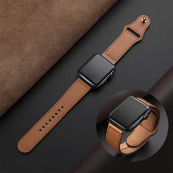 Genuine leather loop strap for apple watch band 42mm 44mm apple watch 4 5 38mm 40mm iwatch 3/2/1 correa replacement bracelet
