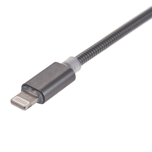 Cable de carga de la primavera del metal del relámpago de 3.3Ft 8-pin Cable de línea de datos de sincronización para el iPhone 8 X iPad favorable
