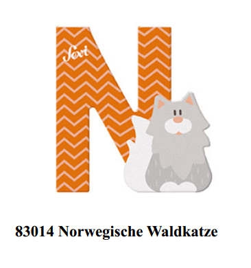 Sevi Holzbuchstabe Buchstabe N Norwegische Waldkatze