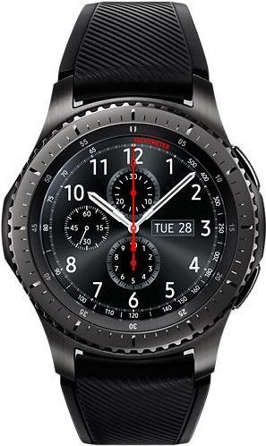 Samsung Gear S3 Frontier - 46 mm - schwarz - intelligente Uhr mit Band - Silikon - schwarz - Anzeige 3.29 cm (1.3