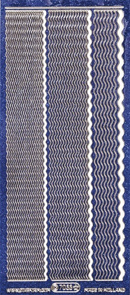Microglitter-Sticker, Wellen-Linien, 3 Breiten, blau