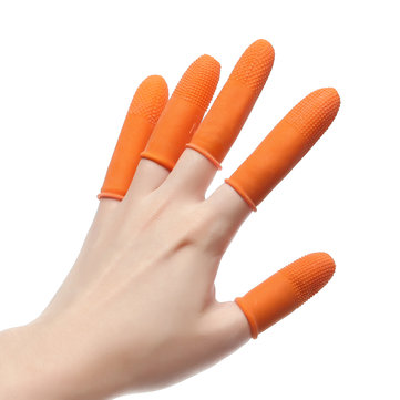 10Pcs Protective Finger Cots Antislip Fingertips Latex Rubber Antistatic Gloves Set