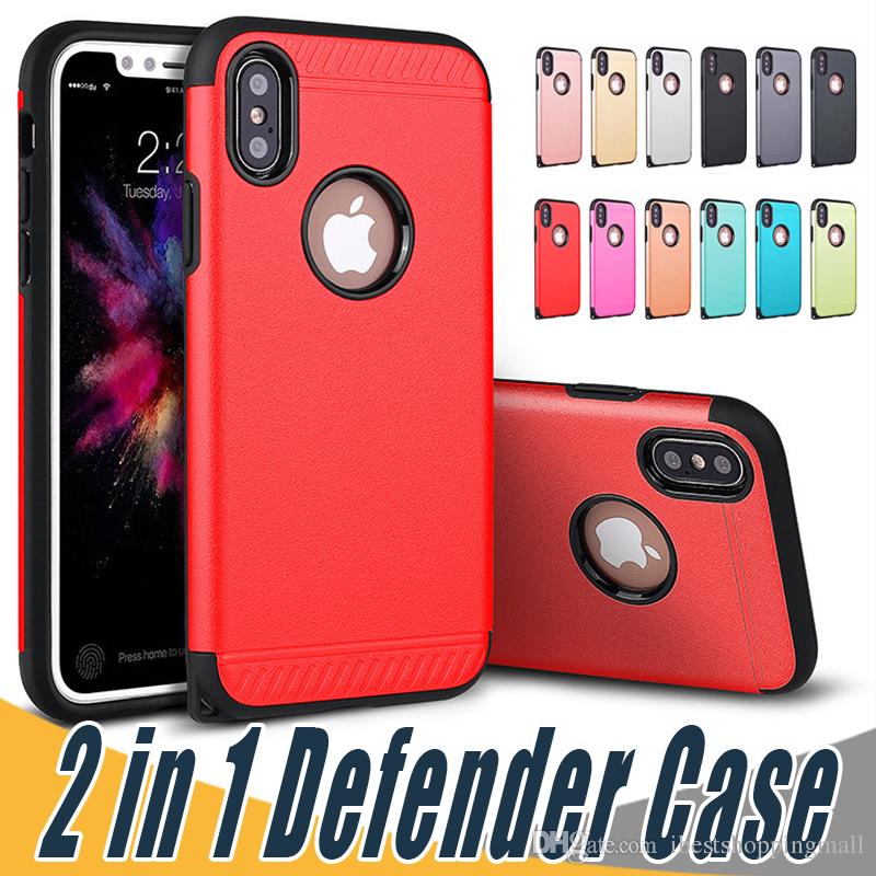 2 in 1 Hybrid Robot Case Frosted Defender Cases Cover For iPhone X 8 7 6 6S Plus 5 5S SE Samsung S8 Plus Note8