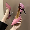 Women's Heels Summer Stiletto Heel Pointed Toe Daily PU Pink / Beige / Silver