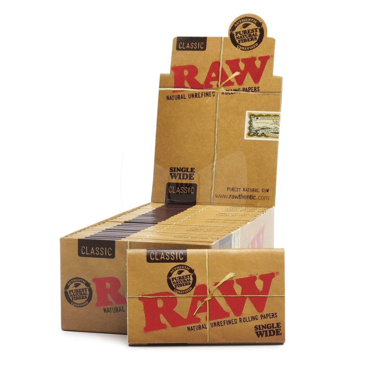 RAW Natural Single Wide Double Window Rolling Papers Box