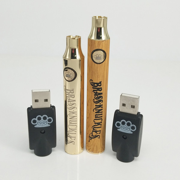 Ecig Ego Battery Brass Knuckles Vape Pen Variable Voltage 650mAh 900mAh Battery with USB Charger For 510 Thread Thick Oil Cartridge