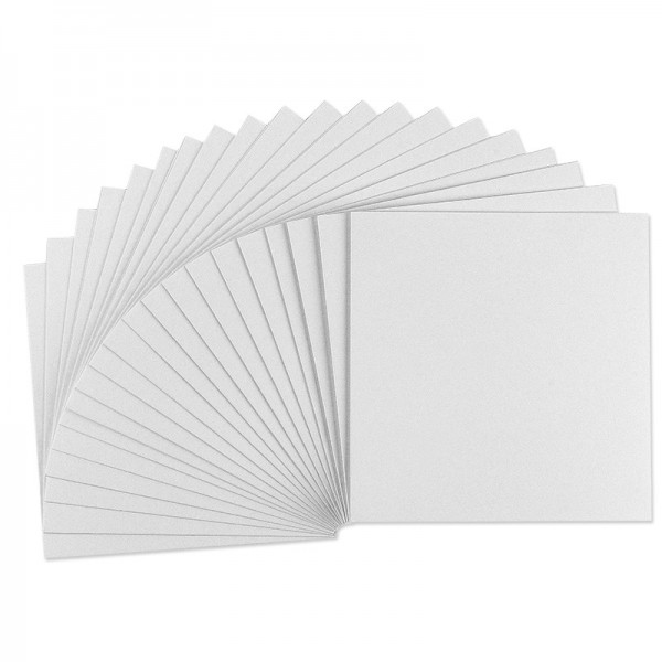 Grußkarten weiß, 215g/m², genutet, 16x16cm, 20 Stück