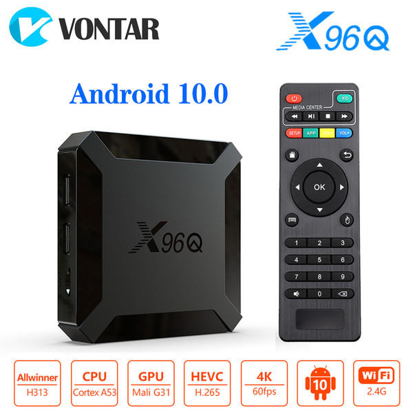 x96q tv box android 10.0 allwinner h313 2gb 16gb smart tv box quad core support 4k netflix youtube set box