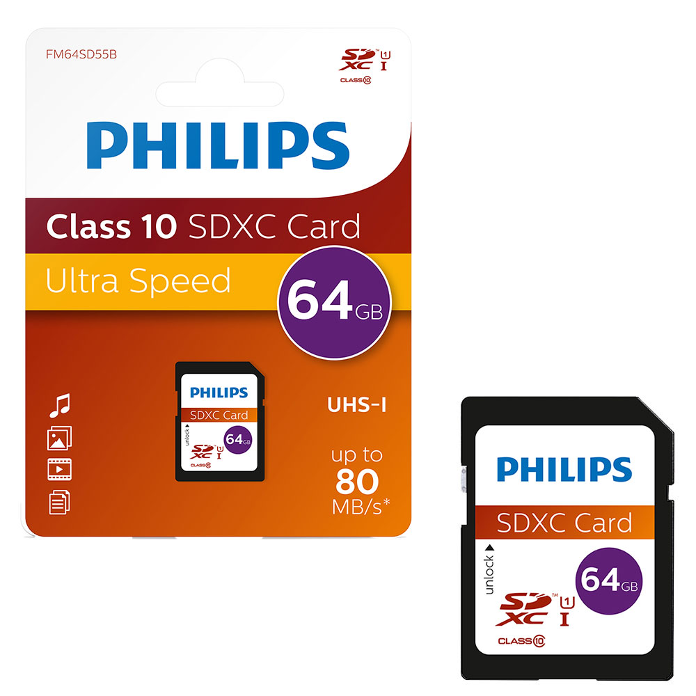 Philips SDXC SD Memory Card CLASS 10 40MB/s - 64GB