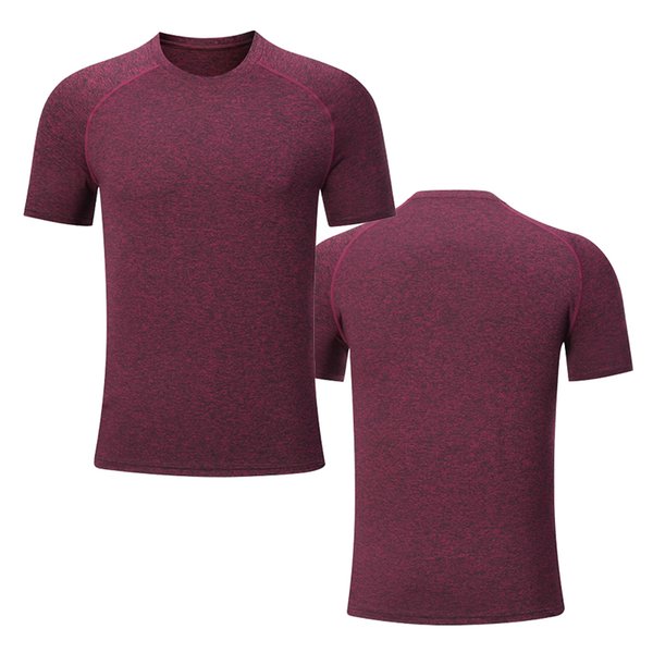 Crew Neck Mens Soccer Jerseys New Short Sleeve T-Shirts Wine Red Casual Wear TZCP0127
