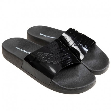 Emporio Armani Metallic Slippers - Black 41