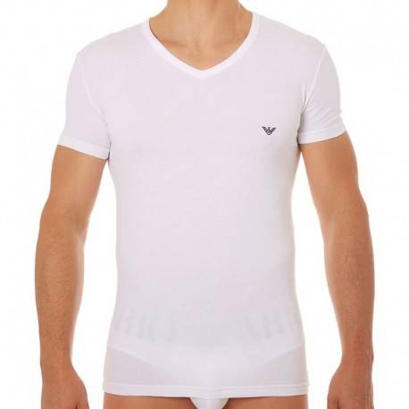 Emporio Armani Stretch Cotton Eagle T-Shirt - White L