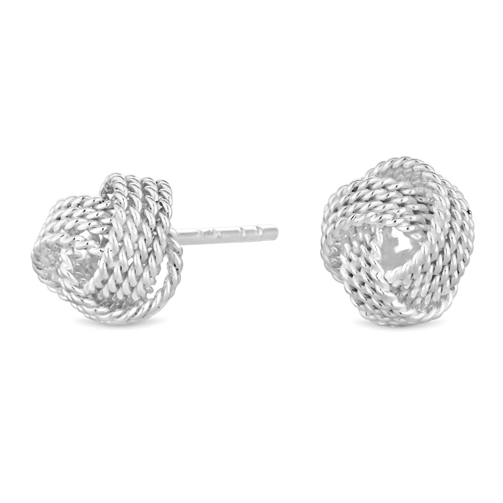 Sterling Silver 925 Rope Knot Stud Earring
