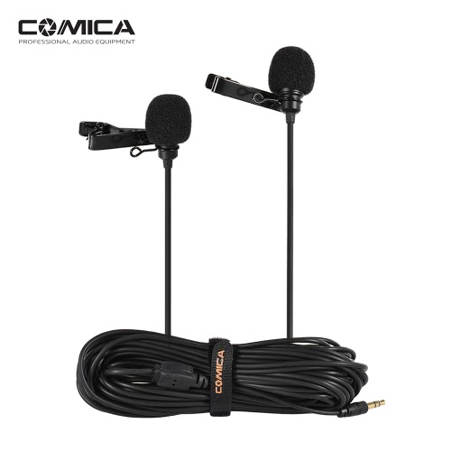 Comica CVM-D02 6m / 19.7ft double-tête cravate reversier microphone