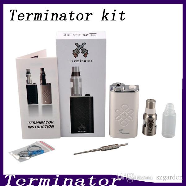 Terminator Box Mod Starter Kit Terminator Mods Bottom Feeder 18650 Battery 510 Thread Firing Button Vs Lucifer Box Mod Kbox 120W 0211199