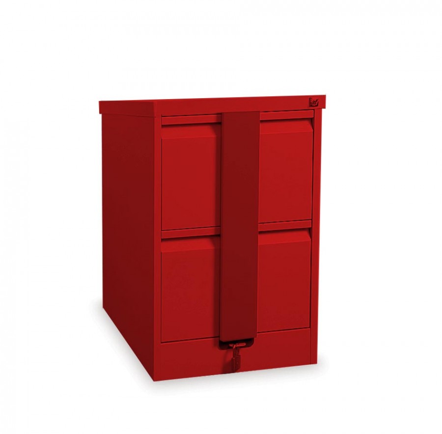 Silverline Kontrax 2 Drawer Red Security Filing Cabinet