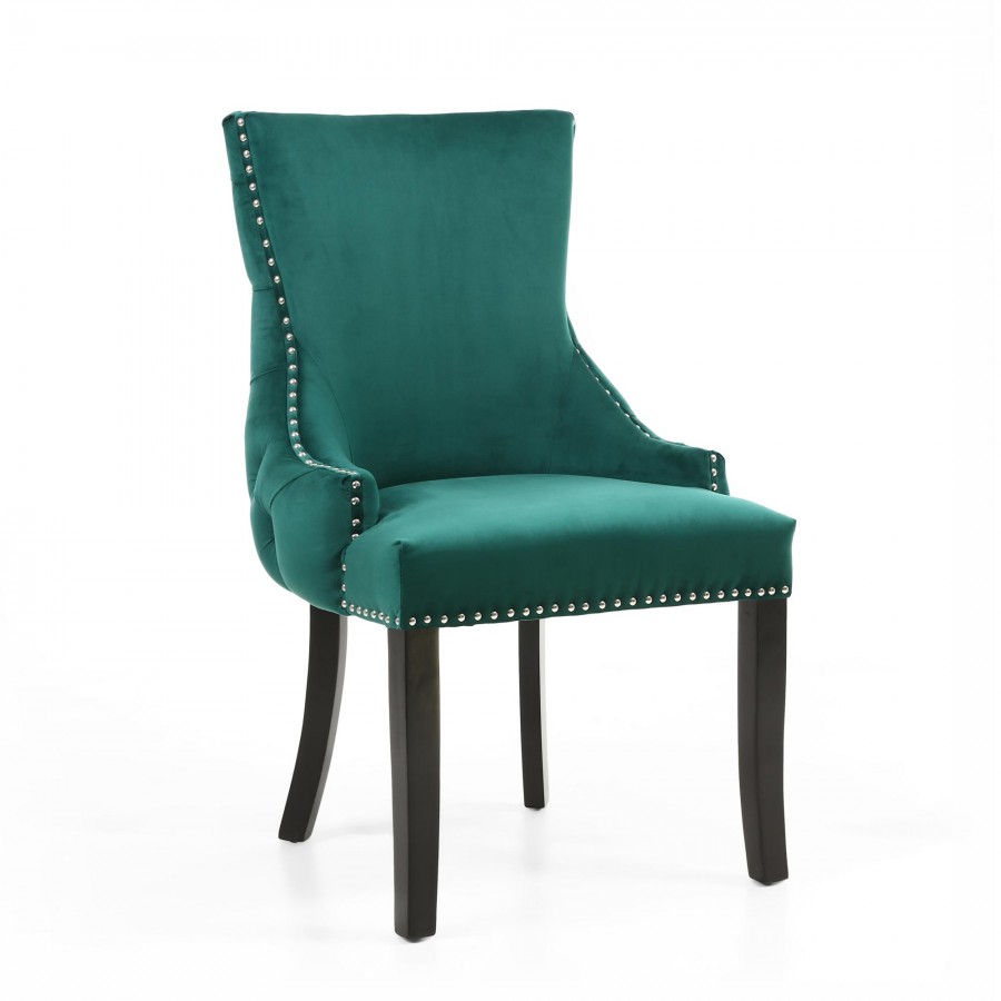 Winslow Brushed Velvet Accent Chair 2pc- Green