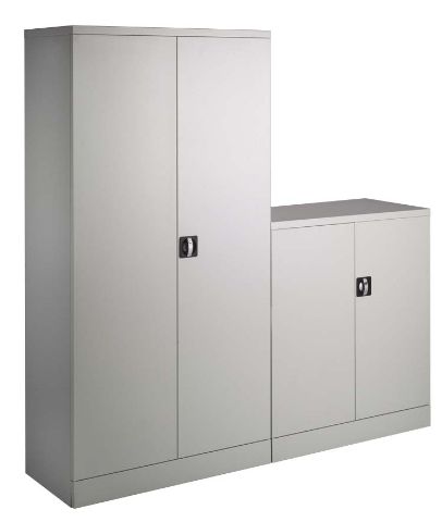 Metal Storage Cupboard 1830mm in Orange - Lockable with 3 Shelves