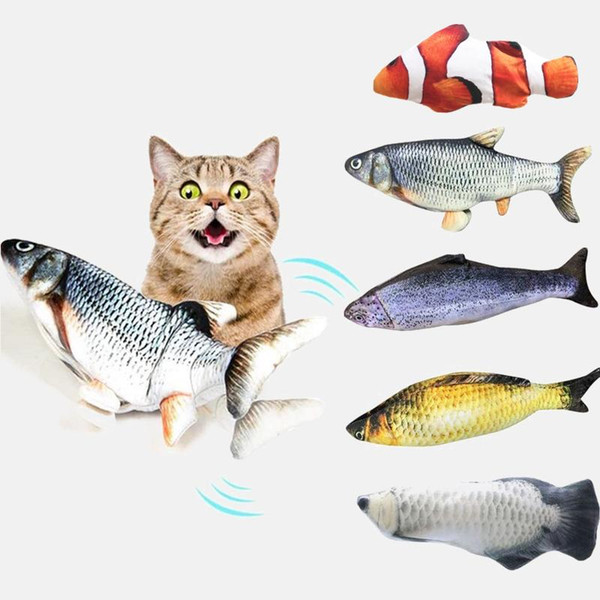 30CM Electronic Pet Cat Toy Electric USB Charging Simulation Fish Toys for Dog Cat Biting Supplies Chewing Playing Dropshipping