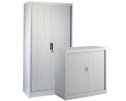 Bisley Tambour Door Cupboard 1016mm Goose Grey