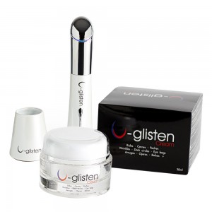U-Glisten Crema y Dispositivo - Reduce las ojeras y las bolsas - Dispositivo innovador con crema