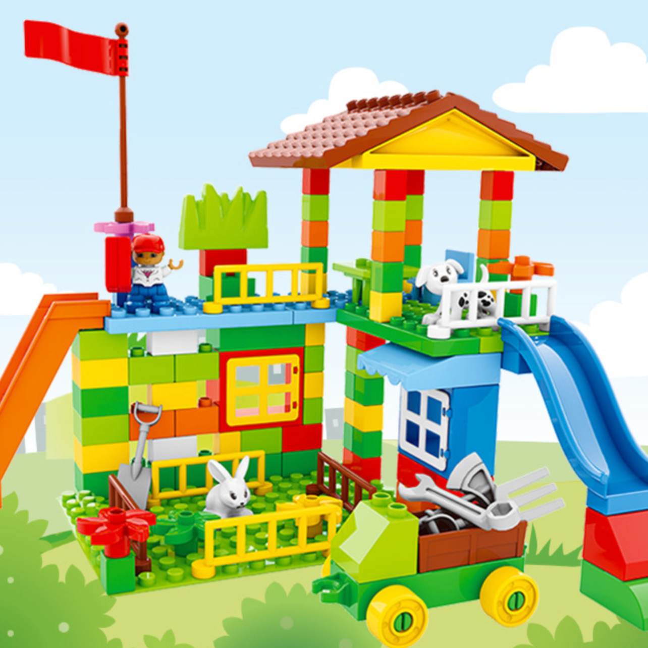Childern Mini Amusement Park Building Toy Educational Building Blocks Small Bricks Toys for Children