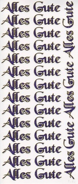 Microglitter-Sticker, "Alles Gute", lila