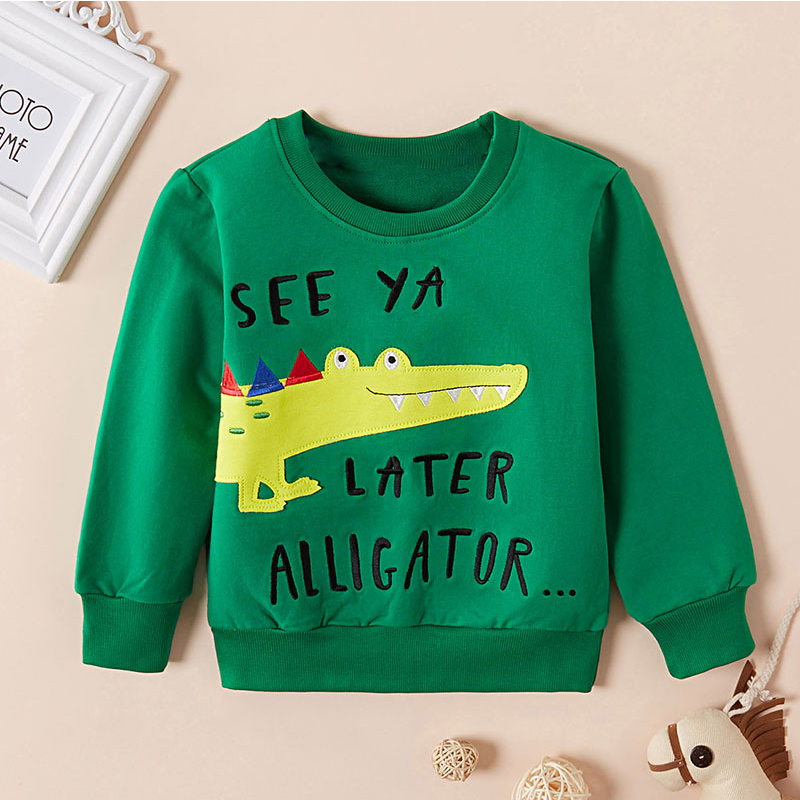 Baby / Toddler Boy SEE YA LATER ALLIGATOR Print Solid Pullover