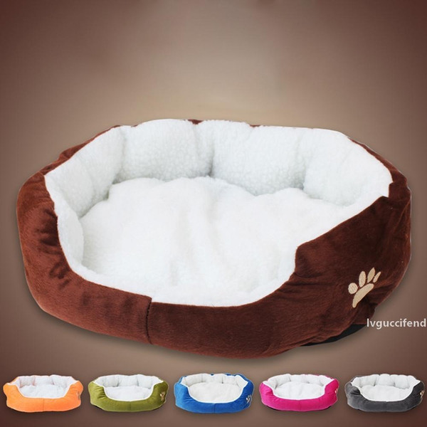 soft nest puppy fleece warm cat house kennel plush mat pet products small dog bed cama para cachorro t200618