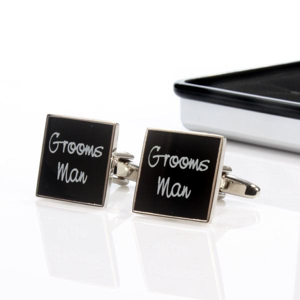 Wedding Party Cufflinks With Personalised Box Grooms Man