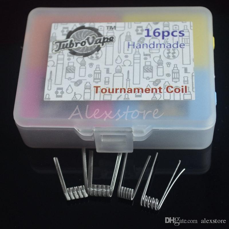 Tournament Coil Box Kit 4 in 1 Heating Premade Wire Fortress Violin Centipede Crack Coil Cotton Prebuilt Wires 16pcs/box for Vape RDA