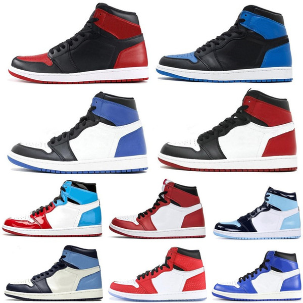 Mens Basketball Shoes High OG 1s Bred Chicago Banned Fearless Royal 1 Top 3 Men Sports Trainer Women Sneakers With Box