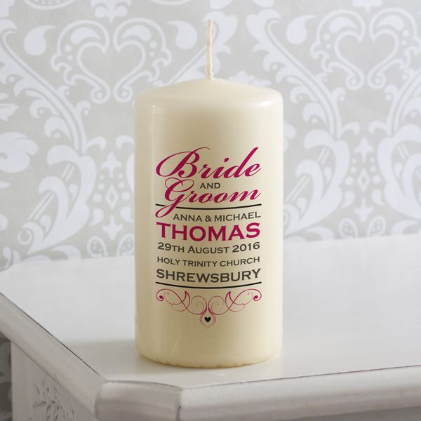Personalised Bride and Groom Candle