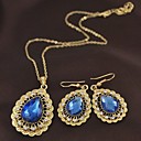 Alliage avec le cristal de pierre ensembles de bijoux pour les femmes (y compris le collier, boucles d'oreilles) (plus de couleurs)