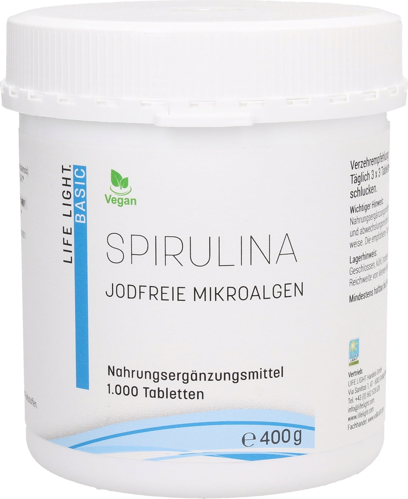 Life Light Spirulina Tabletten - 1.000 Tabletten