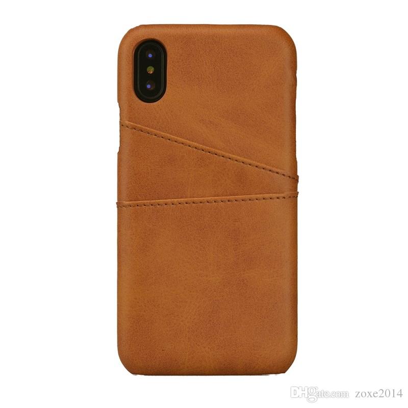 Two cardslot Luxury Leather Wallet for iphone X Case Cover, Slim PU Leather Back Case Cover With Card Holder For Apple iPhone X