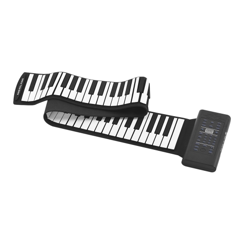 88 touches Portable Roll Up Piano Clavier électronique Silicon Haut-parleur stéréo intégré 1000mA Li-ion Support de la batterie MIDI OUT Microphone Fonctions d'entrée audio avec pédale de sustain