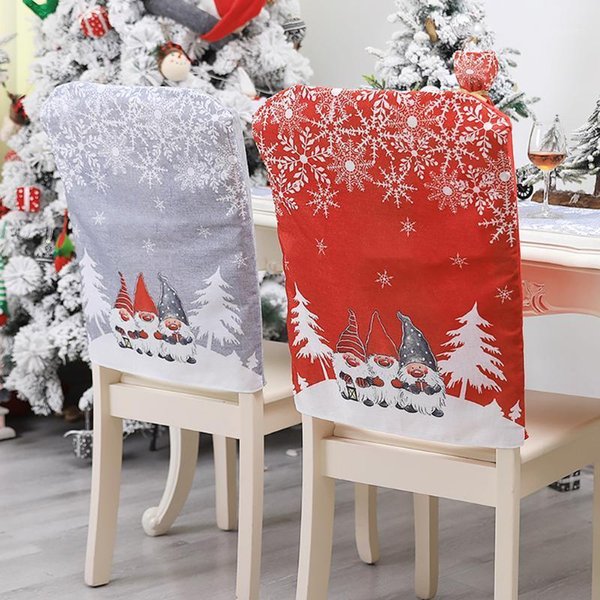 Chair Covers Christmas Cover Hat Santa Claus Xmas Kitchen Table Party Dinner Seat Decorations, 1PCS1