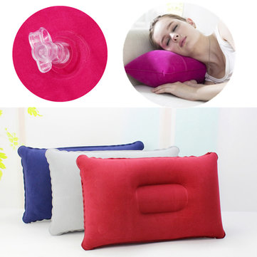 Folding Double Sided Inflatable Pillow Suede Fabric Cushion Camping Home Bedding Supplies