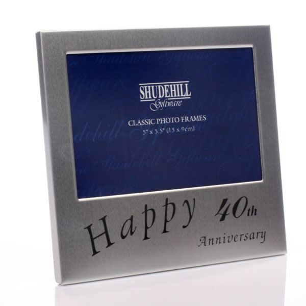 40th Anniversary Satin Silver Photo Frame