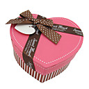 Corazón rosa caja de regalo con forma de arco de la cinta