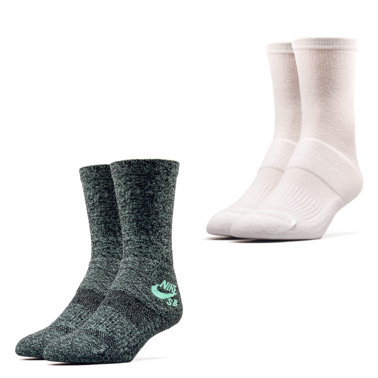 Nike SB Socks 2 Pack 6855 White Green