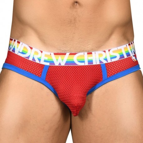 Andrew Christian Pride Mesh Brief - Red M