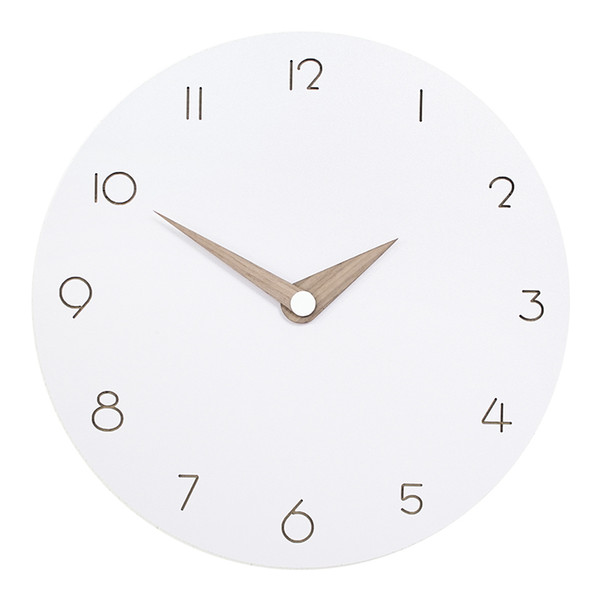 nordic simple wall clock wood round mute living room clock mute bedroom creative white office clocks wall home decoration c50wc