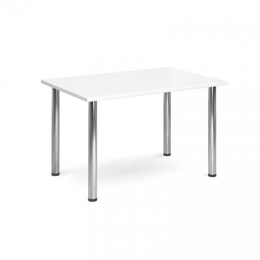 Rectangular Radial Leg Meeting Table 1400mm- White