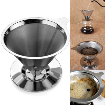 Pour-Over Coffee Dripper Stainless Steel Double Layer