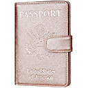 Porte-passeport en cuir Housse de protection portefeuille RFID Blocking Travel Wallet (Crosshatch Rose Gold Buckled)