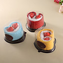 en forme de coeur serviette de gâteau avec une étiquette-ensemble personnalisé de 4 paquets, 2 pièces par paquet (plus de couleurs)